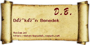 Dékán Benedek névjegykártya